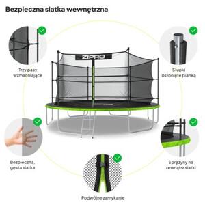 Trampolina ogrodowa z siatką wewnętrzną z drabinką 14FT 435cm dla dzieci Zipro Jump Pro