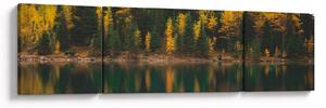 Obraz leśnego jeziora (170x50 cm)