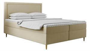 Łóżko w stylu skandynawskim dla dwóch osób Złoto 140x200