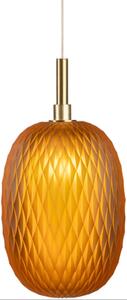 Lampa wisząca pojedyncza z szklanym ryflowanym kloszem Diana pomarańczowa domodes