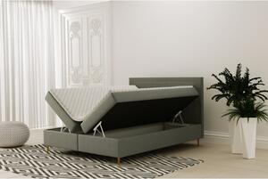 Łóżko w stylu skandynawskim dla dwóch osób Złoto 160x200