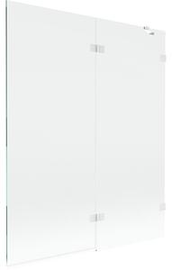 Mexen Lunar parawan nawannowy 2-skrzydłowy prawy 140 x 150 cm, transparent, biały - 897-140-100-20-00-P