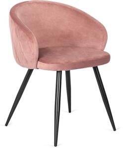 Krzesło Welurowe do Jadalni Różowe Velvet PERONA