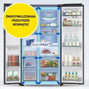 Lodówka SAMSUNG RS70F64KDTEO AI Side by Side No Frost 178.4cm Stal szczotkowana Podajnik wody Kostkarka