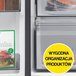 Lodówka SAMSUNG RS70F64KDTEO AI Side by Side No Frost 178.4cm Stal szczotkowana Podajnik wody Kostkarka