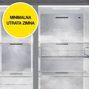 Lodówka SAMSUNG RS70F64KDTEO AI Side by Side No Frost 178.4cm Stal szczotkowana Podajnik wody Kostkarka
