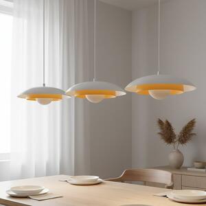 Skin 3 WH biało-pomarańczowa lampa wisząca nowoczesna, oświetlenie stołu w kuchni domodes