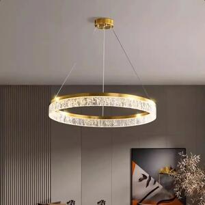 Żyrandol nad stolik kawowy w salonie Aurevia Gold 60 styl nowoczesny domodes