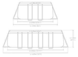 Basen ogrodowy stelażowy Prism Frame Rectangular INTEX 26788 NP kolor szary