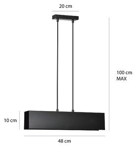 Gentor 2 Black 672/2 Oryginalna Lampa Wisząca Czarna Loft Regulowana Metalowa Design