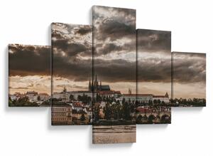 Obraz - pochmurna Praga (125x70 cm)