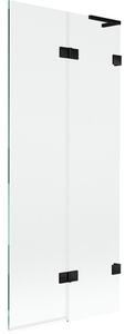 Mexen Lunar L parawan nawannowy 2-skrzydłowy prawy 80 x 150 cm, transparent, czarny - 897L-080-100-70-00-P