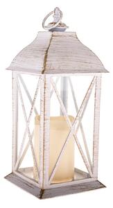 Biały lampion LED na baterie (wysokość 30,5 cm) – Dakls