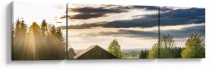 Obraz domku leśnego (170x50 cm)