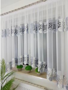 Firana gotowa woalowa biaÅa 400x160 cm, podwÃ³jna gipiura, Åuk, taÅma marszczÄ ca