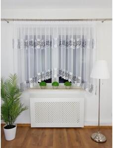Firana gotowa woalowa biaÅa 400x160 cm, podwÃ³jna gipiura, Åuk, taÅma marszczÄ ca