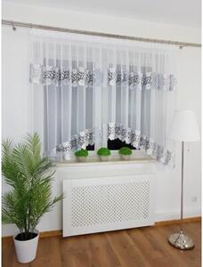 Firana gotowa woalowa biaÅa 400x160 cm, podwÃ³jna gipiura, Åuk, taÅma marszczÄ ca
