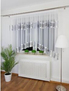 Firana gotowa woalowa biaÅa 400x160 cm, podwÃ³jna gipiura, Åuk, taÅma marszczÄ ca