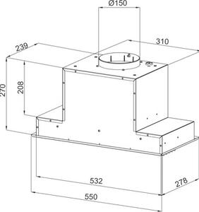 Okap GLOBALO Desolero 60.3 Czarny/czarne szkÅo 525m3/h 66dB klasa B