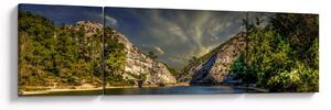 Obraz krajobrazu z jeziorem (170x50 cm)