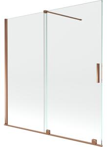 Mexen Velar parawan nawannowy 2-skrzydłowy rozsuwany 160 x 150 cm, transparent, różowe złoto - 896-160-000-01-60