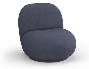 Ciemnoniebieski fotel z materiału bouclé Chuck – Micadoni Home