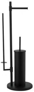 Stojak WC Estiva Round Black czarny mat 3w1 uchwyt na papier rolki i szczotka WC 1 szt