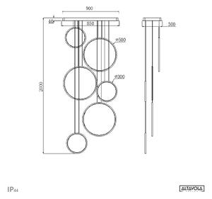 Altavola Design: Lampa wisząca Ledowe Okręgi No. 8 - 90 cm in 3k biała