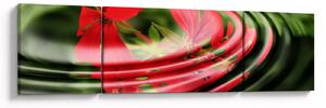 Abstrakcyjny obraz - kwiaty w falach (170x50 cm)