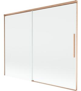 Mexen Rox parawan nawannowy 2-skrzydłowy rozsuwany 190 x 150 cm, transparent, miedź szczotkowana - 8C9-190-001-65-00