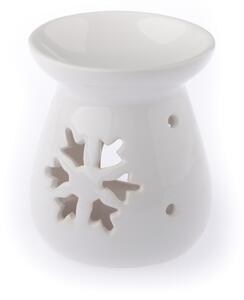 Ceramiczny kominek zapachowy z płatkiem śniegu, 9,7 x 11 cm