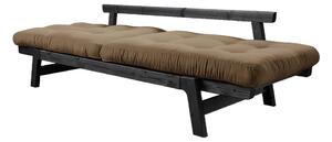 Sofa rozkładana z brązowym obiciem Karup Design Step Black/Mocca
