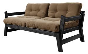 Sofa rozkładana z brązowym obiciem Karup Design Step Black/Mocca