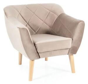 Fotel do salonu Karo 1 Velvet ciemny beÅ¼ buk