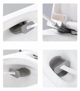 AQUALINE TF010 WC szczotka silikonowa ścienna/ do postawienia, biały