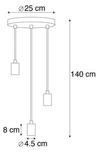 Smart Industrial lampa wisząca czarna z Wifi G95 3-light - Facil Oswietlenie wewnetrzne