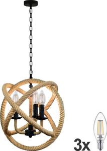 Polux LED Żyrandol na łańcuchu ROPE GLOBO 3xE14/4,3W/230V LEDSA0632