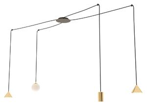 Czarno-złota lampa wisząca pająk - D131 W1-G18