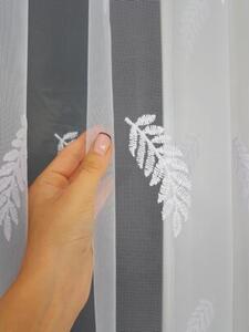 Firana gotowa z markizety biaÅa 300x120 cm z haftem i gipiurÄ , taÅma marszczÄ ca