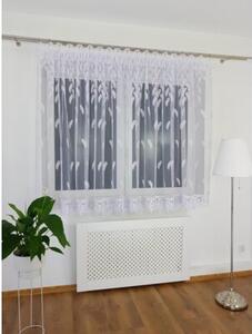 Firana gotowa z markizety biaÅa 300x120 cm z haftem i gipiurÄ , taÅma marszczÄ ca