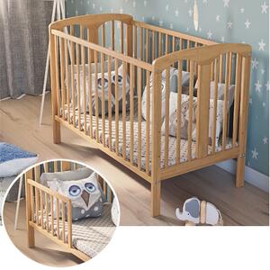 Łóżeczko drewniane Sofia 60x120 cm z barierką – naturalne, praktyczne | Bello4Baby