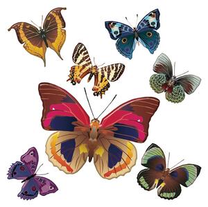 Dekoracja samoprzylepna Butterflies, 30 x 30 cm