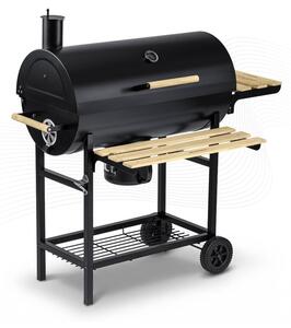 Grill węglowy ogrodowy Berdsen BD-895 z półkami beczka z kominem + termometr + popielnik