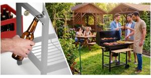 Grill węglowy ogrodowy Berdsen BD-895 z półkami beczka z kominem + termometr + popielnik