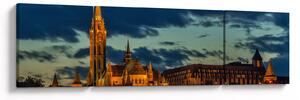 Obraz oświetlonego budynku (170x50 cm)