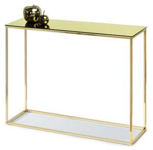 Szklana konsola przyścienna bali w stylu glamour złota do przedpokoju