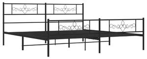 Czarne metalowe łóżko małżeńskie 200x200 cm - Gisel