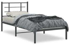 Czarne metalowe łóżko pojedyncze 80x200 cm - Sevelzo