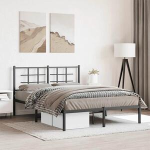 Czrane metalowe łóżko małżeńskie 140x200 cm - Sevelzo