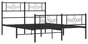 Czarne metalowe łóżko małżeńskie 140x200cm - Gisel